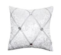 Anything 4 you Velvet Throw Pillow Covers Set of 2-45 x 45 cm (18 x 18 inch) Cream White Cushion Cover with Luxury Diamond Design and Invisible Zipper - Ideal for Living Room, Sofa & Bedroom