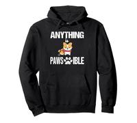 Anything is Pawsible Disability Corgi_ Dog Wheelchair Pullover Hoodie