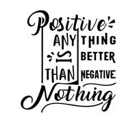 Anything Positive is Better Than Anything Negative Motivational Quote Slogan Engraving Stickers 42x45.2cm Multiple Size Options Black