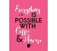 Anything Possible Coffee Mascara Feathers Eyes Large Wall Art Print