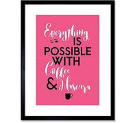 Anything Possible Coffee Mascara Feathers Eyes Wall Art Print
