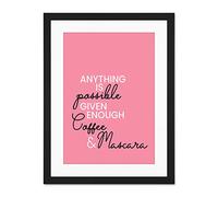 Anything Possible Coffee Mascara Large Art Print Poster Wall Decor 18x24 inch Supplied Ready To Hang With Included Mount Brackets