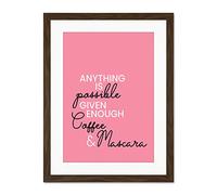 Anything Possible Coffee Mascara Large Art Print Poster Wall Decor 18x24 inch Supplied Ready To Hang With Included Mount Brackets