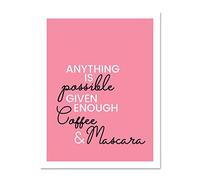 Anything Possible Coffee Mascara Large Framed Art Print Poster Wall Decor 18x24 inch