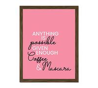 Anything Possible Coffee Mascara Large Framed Art Print Poster Wall Decor 18x24 inch