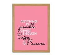 Anything Possible Coffee Mascara Large Framed Art Print Poster Wall Decor 18x24 inch