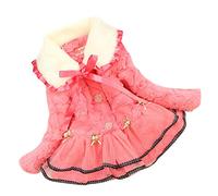 Anyu Children Kid Little Girl Cute Warm Thickening Parka Baby Lace Coat Outerwear Wave Point Jacket Watermelon Red 6