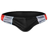 AnyuA Men's Stitching Drawstring Swim Trunks Briefs Underwear Swimwear Shorts Black L