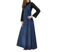 AnyuA Women Medieval Costume,Renaissance Vintage Retro Party Sleeveless Dress Cosplay Blue S