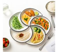 ANYVOYAGE 5-Piece Crescent Shape Plate Set, Stylish Serving Dishes for Snacks, Starters, Fruits and Desserts