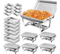 ANYVOYAGE 6 pack 9L Chafing Dishes for Buffet, Stainless Steel Food Warmers with 6 Full & 6 Half Size Pans