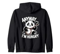 Anyway I'm Hungry Playing Guitar Panda Zip Hoodie