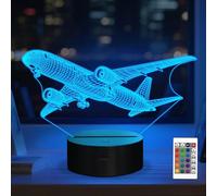 Anywin Airplane Night Light, Aeroplane Gifts, Plane 3D Lamp with Remote Control, 16 Colors Timer & Dimmable for Office Desk Decor, Gift for Christmas, Birthday, Graduation, Travel for Men Boys Him