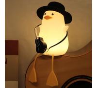 Anywin Guitar Duck Night Light, Soft Silicone LED Lamp with Hat & Mini Guitar, Rechargeable with Timer & Dimmer, Fun Music Gift for Guitar Lovers, Teachers & Students, Birthday or Graduation Decor