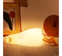 Anywin Lying Flat Duck Night Light, Lazy Sleeping Duck Lamp, Soft Animal Silicone Light with Rechargeable, Timer & Dimmer, Cosy Gifts for Birthday, Relaxing & Bedroom Decor for Girls, Boys & Adults