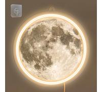 Anywin Moon Neon Light Sign, Moon Wall Lights, Neon Sign for Wall Decor, Led Mood Lighting with Dimmer for Living Room, Bedroom, Home Bar, Gaming Room,Dorm
