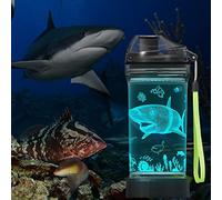 Anywin Shark Gifts Water Bottle, Light Up Drinking Bottles with 3D Shark-14 OZ Tritan BPA Free Eco-Friendly Cool Water Cups Gifts for School Boys Children Christmas Holiday Back-to-school Gift