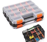 Anyyion Small Parts Organizer, 34-Compartments Double Side parts organizer with Removable Dividers for Hardware, Screws, Bolts, Nails, Beads, Jewelry & More by Stalwart