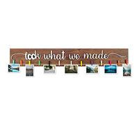 Anyzal Look What We Made Sign With Clips, Artwork Display Kid Art Organizer Photo Hanging Display Children's Artwork Board, 36.5x5.4 Kids Art Display for Wall, Choicefor Kids Children