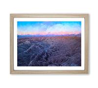 Anza Borrego Desert California In Abstract Modern Art Framed Print | A4 Oak Framed Wall Art | Ready to Hang | Abstract Landscape Picture | Living Room Bedroom Lounge Office