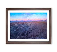 Anza Borrego Desert California In Abstract Modern Art Framed Print | A4 Walnut Framed Wall Art | Ready to Hang | Abstract Landscape Picture | Living Room Bedroom Lounge Office