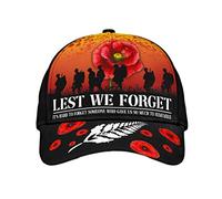 Anzac Day Nz Lest We Forget Women Men Tennis Hat Adjustable Dad Caps Comfortable Baseball Cap for Running All Seasons Golf