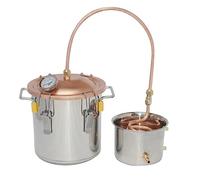 AnzAga Home Brewing Distillery Kit with Copper Coil for DIY Extracting Essential Oil,12 L/3 Gal