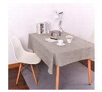 Anze Linen Rectangle Checked Tablecloth, Stain Dust Proof Cloth Decorative Table Cloth, Anti-fading & Anti-wrinkle Dust Cloth Home Decor for Kitchen, Dining Room, Courtyard, Cafe, Party, or Picnic