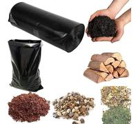 Anzeck Plastics Ltd | 75 x Heavy Duty Rubble Sacks, 40L Capacity, 400G (100 micron) Thickness, Strong Black Plastic Builders Bags, Large Durable Garden Building Rubbish Works Waste Bag