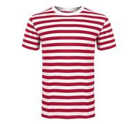 ANZEE Adults Explorer Costume Find Me if You Can Unisex Red/White Stripe TShirt Hat Glasses OTK Leg Warmer Scarf for Book Week Set (Pack of 1 T.Shirt Red/White, M)