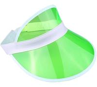 ANZEE Adults Unisex Neon Sun Visor Hats Bright Retro Colors for Festivals 80s Fancy Dress Summer Sports Pub Golf Cycling & Hen Parties (UK, Alpha, One Size, Green)