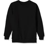 ANZEE Boys Plain Sweatshirt Kids Long Sleeves Pullover Fleece Jumper Children Crew Round Neck School Uniform Sweater Girls Ribbed Cuff Cotton Unisex Top (UK, Age, 7 Years, 8 Years, Black)