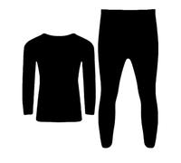 ANZEE Boy's Thermal Underwear Set Kids Ultra Soft Moisture Wicking Stretchable Warm Long Johns for Winter Running Skiing and Children Outdoor Activities (Black Pack of 1, 4-5 Years)