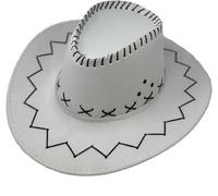 ANZEE Cowboy Hat & Whip Set for Adults Unisex Western Rodeo Costume Accessory Deluxe Suede Look Wild West Rancher Hat for Men & Women Texan Style Party & Cosplay Outfit (White Hat, One Size)