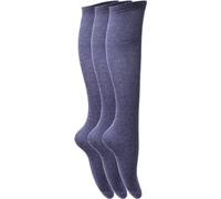 ANZEE DISCOVER THE NEW YOU PACK OF 3 KNEE HIGH SOCKS SOFT RICH PLAIN COTTON CHILDREN KIDS SCHOOL WORK CASUAL FOR BOYS AND GIRLS UK SIZE 4 to 12-3½ (9-12, Navy)