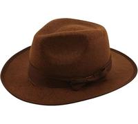 ANZEE Explorer Adventure Costume Set Indiana Jones Inspired Outfit with Brown Hat & Bullwhip for Adults Perfect for Book Week Halloween Fancy Dress & Birthday Gifts (Brown Hat)