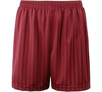 ANZEE Kids PE Shorts Children's Unisex Shadow Stripe Gym Sports Games Summer Shorts - Boys Girls Drawstring Elastic Waist Football Cycling Sports Bottom (3-4 Mron) Maroon