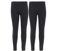 ANZEE Kids Plain Leggings Girls Teen Basic Stretchy Full Length Long Legging Pants for Everyday Perfect for School, Travel, Sports UK Size 5-13 (UK, Age, 13 Years, Black Pack of 2)