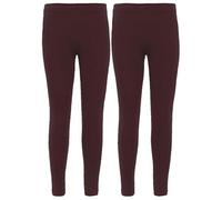 ANZEE Kids Plain Leggings Girls Teen Basic Stretchy Full Length Long Legging Pants for Everyday Perfect for School, Travel, Sports UK Size 5-13 (UK, Age, 13 Years, Brown Pack of 2)