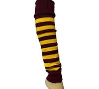 ANZEE Kids Stripe Leg Warmers Stay Warm & Stylish Girls Knitted Ankle Children Legwarmer for Book Week Christmas School Dance Party Wear Sports Yoga Accessories (Yellow Red, One Size)