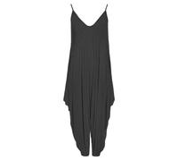 ANZEE Ladies Cami Lagenlook Strappy Baggy Jumpsuit Top | Girl’s Floral Cami Italian Drape Baggy Playsuit - Womens Summer All In One Italian Wear Drape Relaxed Fit (Charcoal, One Size)