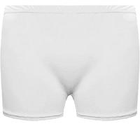 ANZEE Ladies Microfiber Hot Pants Womens Shorts Dance Gym Party Yoga Elasticated Waist Knickers Casual Workouts Stretch Beach Pool Party Wear Club Wear UK S-XL (UK, Alpha, M, L, White)