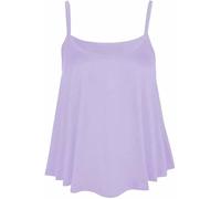 ANZEE Ladies Plain Swing Sleeveless Top Strappy Cami Vest | Womens Neon Fluorescent Plain Strappy Flared Stretchy Mini Top (UK, Numeric, 20, 22, Lilac)