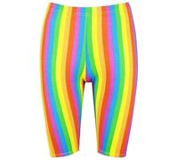 ANZEE Ladies Rainbow Stripe Cycling Shorts - LGBTQ Gay Pride Parade Active Gym Wear Hot Pants Womens Girls Casual Dancing Striped Printed Shorts S-2XL (UK, Alpha, L, XL, Rainbow)