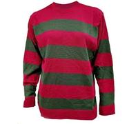 ANZEE Men’s Horror Style Red and Green Stripe Knitted Jumper Hat and Claw Glove - Men 3Pcs Halloween Fancy Dress Costume Outfit UK S-XXL