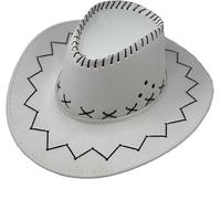 ANZEE Men's Cowboy Ranchers Hat - Suede Look Felt - Assorted Colours - Western Fancy Dress Accessory for Hen Nights, Stag Parties & Themed Events (UK, Alpha, One Size, White Hat)