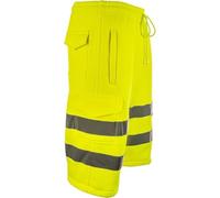 ANZEE Men's Hi Viz Shorts High Visibility Work Wear Reflective Tape Cargo Short Bottom Trouser | Hi Vis Safety Security Work Utility Jogger Combat Cargo Summer Shorts (UK, Alpha, XXL, Yellow)