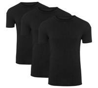 ANZEE Men's Thermal Short Sleeve Heated Body Warmer Base Layer Top - Adult Winter Warm Underwear Inner Tshirt and Vest for Outdoor and Sports Running (UK, Alpha, M, Black Pack of 3)