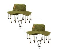 ANZEE Unisex Australian Cork Hat with Dangling Corks - Outback Style with Kangaroo Print - Fancy Dress Headwear for Australia Day, Outdoor Events & Costumes - Pack of 1/2/4 (Pack of 2 Green)