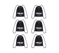 ANZEE® Unisex Thief Fancy Dress Costume Black and White Stripe T Shirt Mask and Bag Role Play Outfit for Kids World Book Day Halloween Party Size 5-13Years (Pack of 6: Bag, One Size)